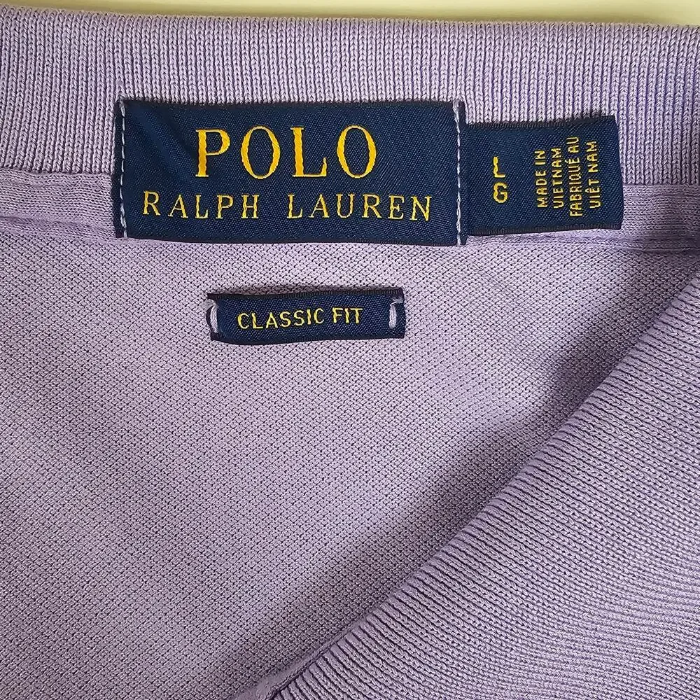 Polo Ralph Lauren Men's Lilac Golf Polo with Grey Pony Classic Fit Size L